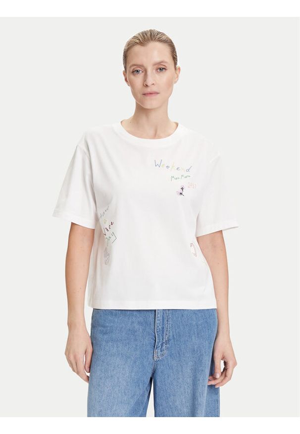 Weekend Max Mara T-Shirt Acline 2525976051 Biały Regular Fit. Kolor: biały. Materiał: bawełna