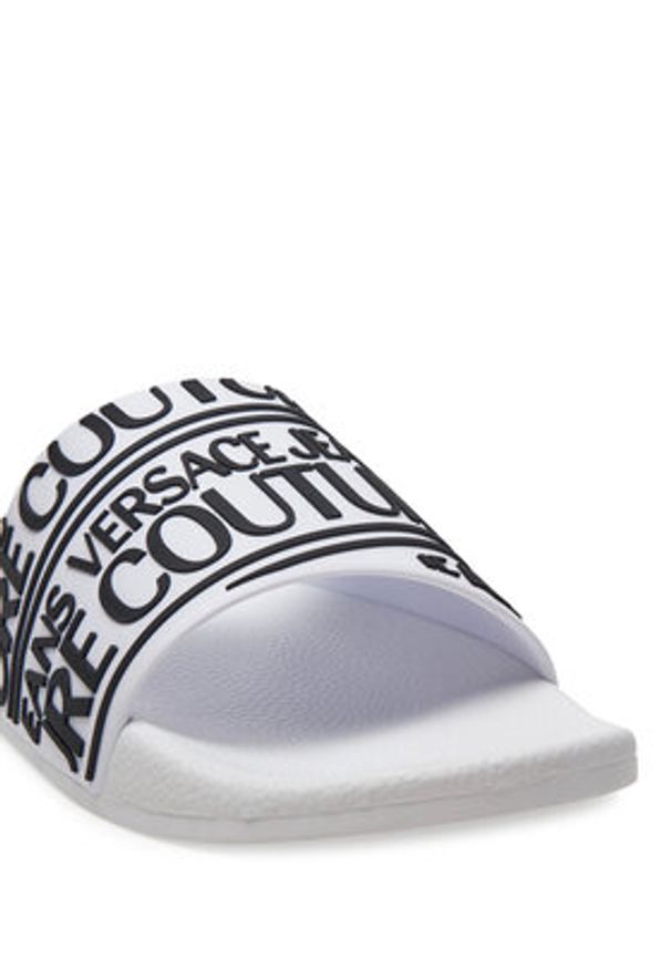 Versace Jeans Couture Klapki 78YA3SQ1 Biały. Kolor: biały. Materiał: syntetyk