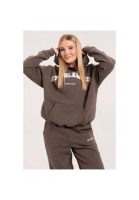 GYM GLAMOUR - Bluza fitness damska Gym Glamour college. Kolor: brązowy. Sport: fitness