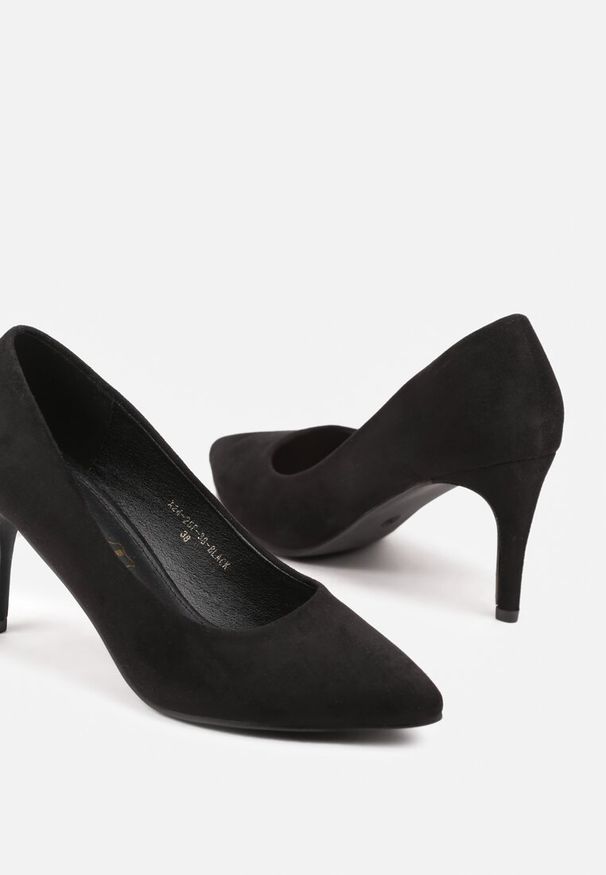 Renee - Czarne Casualowe Czółenka na Szpilce z Wkładką ze Skóry Naturalnej Cleinae. Okazja: na co dzień. Kolor: czarny. Materiał: skóra. Obcas: na szpilce. Styl: casual. Wysokość obcasa: średni