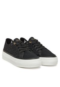 TOMMY HILFIGER - Tommy Hilfiger Sneakersy Vulc Embroidered Sneaker FW0FW08685 Czarny. Kolor: czarny. Materiał: materiał