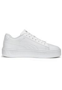 Buty do chodzenia męskie Puma Smash Platform V3. Zapięcie: sznurówki. Kolor: biały, wielokolorowy, szary. Materiał: materiał, syntetyk. Szerokość cholewki: normalna. Obcas: na platformie. Sport: turystyka piesza