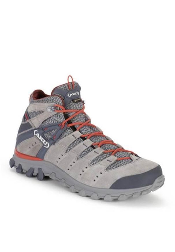 Buty trekkingowe męskie Aku Alterra Gore-tex. Wysokość cholewki: za kostkę. Kolor: szary. Materiał: tkanina, skóra. Szerokość cholewki: normalna. Technologia: Gore-Tex. Sport: turystyka piesza
