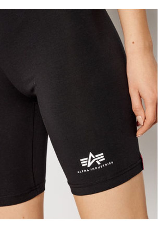 Alpha Industries Kolarki Basic Bike 116052 Czarny Slim Fit. Kolor: czarny. Materiał: bawełna