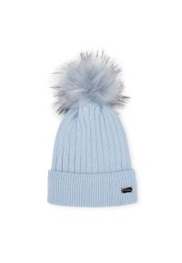 Wittchen - Damska czapka z błyszczącą nitką. Kolor: niebieski. Materiał: akryl. Wzór: aplikacja. Sezon: zima. Styl: klasyczny, elegancki #1