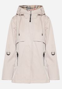 Born2be - Jasnobeżowa Kurtka Parka z Kapturem i Kieszeniami z Możliwością Ściągnięcia w Talii Kailisse. Okazja: na co dzień. Typ kołnierza: kaptur. Kolor: beżowy. Materiał: jeans. Styl: casual, klasyczny #3