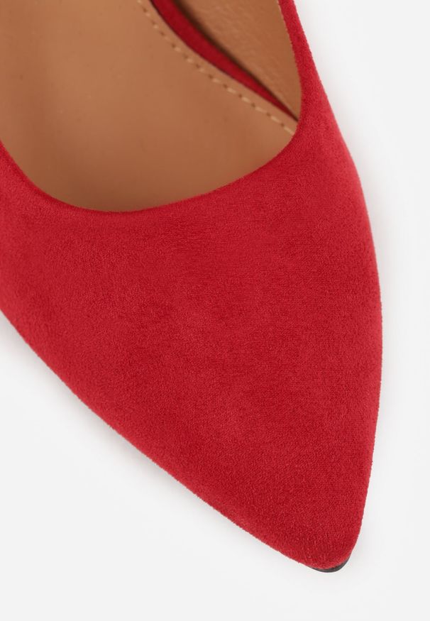 Renee - Czerwone Czółenka VICES na Smukłym Obcasie z Wkładką ze Skóry Naturalnej Grynora. Okazja: na imprezę. Kolor: czerwony. Materiał: skóra. Obcas: na obcasie. Styl: klasyczny, elegancki. Wysokość obcasa: średni