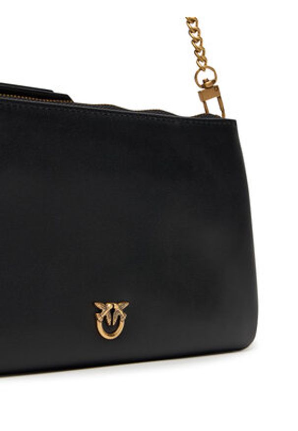 Pinko - PINKO Torebka Double Mini Al 25-26 PLTT 105359 A0QO Czarny. Kolor: czarny. Materiał: skórzane