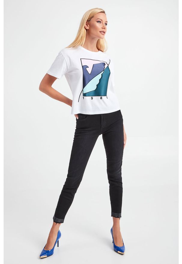 Emporio Armani - T-shirt EMPORIO ARMANI. Długość rękawa: krótki rękaw. Długość: krótkie. Wzór: nadruk