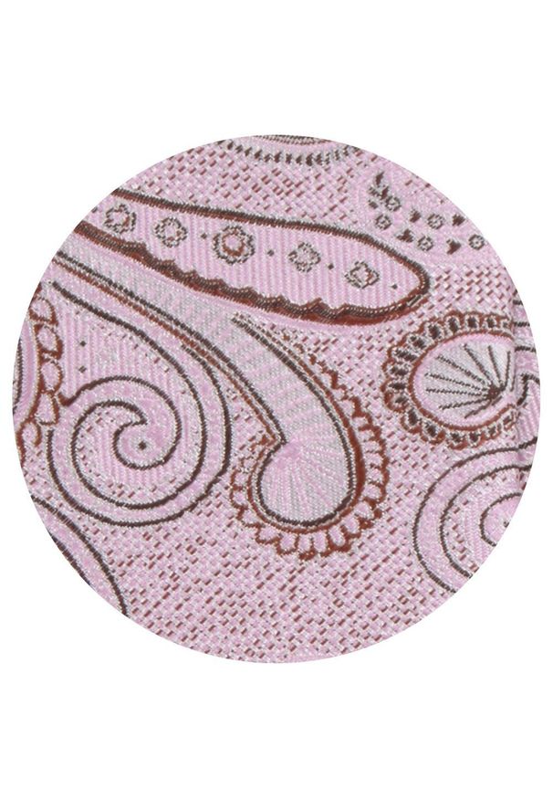 Męski Krawat - Blady Róż, Duży Wzór Paisley - Alties. Kolor: różowy. Materiał: tkanina. Wzór: paisley. Styl: wizytowy, elegancki