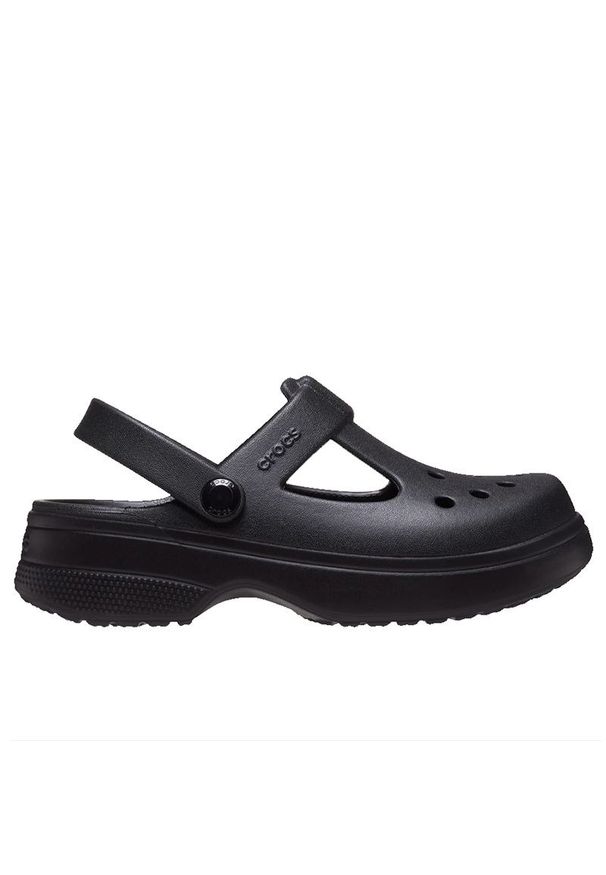 Klapki młodzieżowe Crocs Classic Mary Jane Clog 210615-001 - czarne. Kolor: czarny. Materiał: materiał. Obcas: na platformie. Styl: młodzieżowy