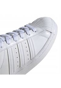 Adidas - Buty dla dzieci adidas Superstar J białe EF5399. Zapięcie: sznurówki. Kolor: biały. Materiał: skóra, guma. Szerokość cholewki: normalna. Model: Adidas Superstar