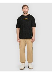 4f - 4F T-shirt oversize z nadrukiem męski - czarny L. Okazja: na co dzień. Kolor: czarny. Materiał: bawełna, dzianina, materiał, skóra. Wzór: nadruk. Styl: casual, klasyczny #2