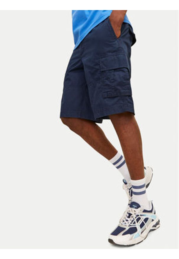 Jack & Jones Szorty materiałowe Jpstcole 12253222 Granatowy Loose Fit. Kolor: niebieski. Materiał: bawełna