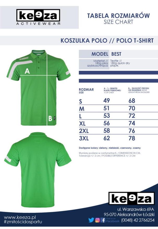 KEEZA - Koszulka Polo Keeza Best. Typ kołnierza: polo. Kolor: zielony. Sport: piłka nożna