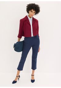 bonprix - Spodnie 7/8 z gumką w talii, ze stretchem. Kolor: niebieski. Styl: elegancki #3