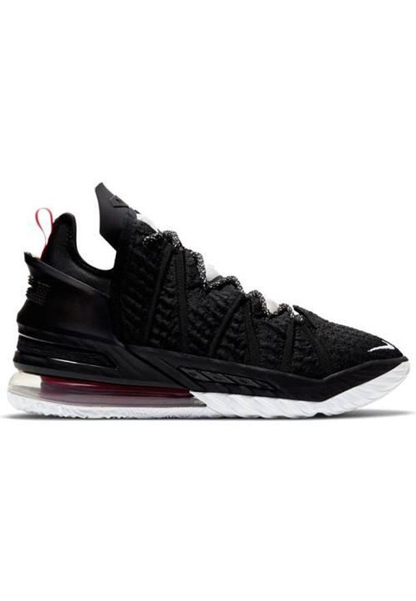 Buty koszykarskie męskie Nike Lebron 18. Zapięcie: sznurówki. Kolor: czarny. Materiał: materiał. Szerokość cholewki: normalna
