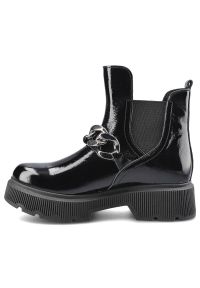 Czarne Botki Lemar Damskie Stylowe Skórzane Buty. Okazja: na co dzień. Kolor: czarny. Materiał: skóra. Wzór: gładki. Styl: elegancki #4