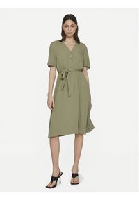 Vila Sukienka koszulowa Moashly 14089260 Zielony Regular Fit. Kolor: zielony. Materiał: wiskoza. Typ sukienki: koszulowe #1