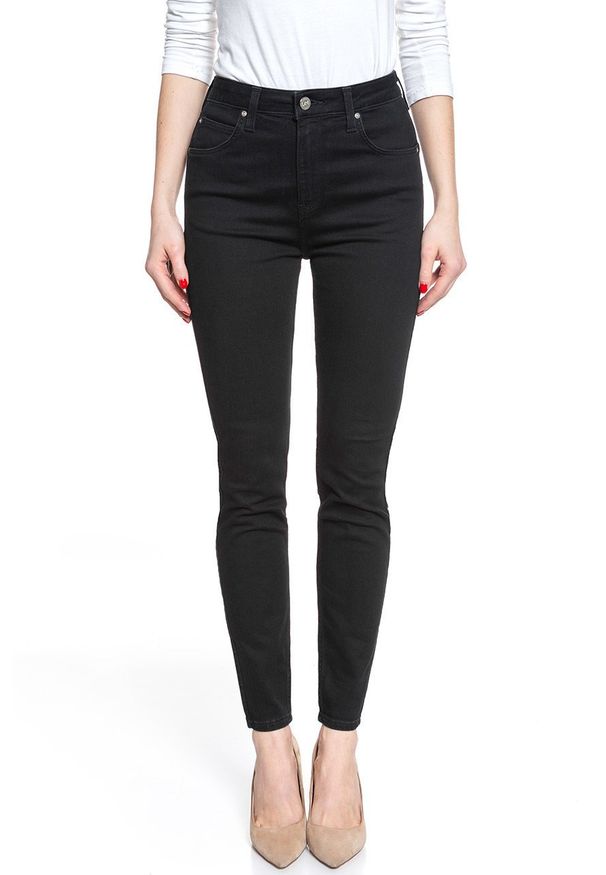 Lee - SPODNIE LEE DAMSKIE SCARLETT SUPER HIGH BLACK RINSE L30LEO47 112106486