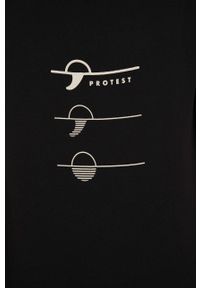 Protest t-shirt bawełniany kolor czarny z nadrukiem. Kolor: czarny. Materiał: bawełna. Wzór: nadruk