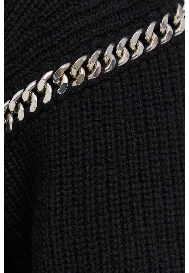 The Kooples - Sweter wełniany. Kolor: czarny. Materiał: wełna. Długość rękawa: długi rękaw. Długość: długie