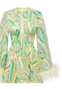 ALICE MCCALL - Sukienka Swan Lake z piórami. Kolor: zielony. Materiał: materiał. Długość rękawa: długi rękaw. Wzór: paisley. Długość: mini #3