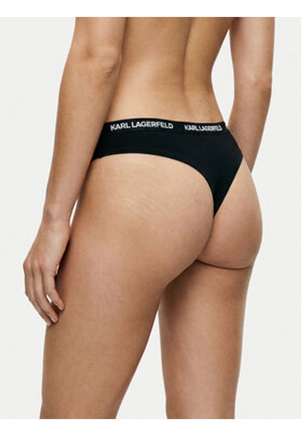 Karl Lagerfeld - KARL LAGERFELD Komplet stringów B1W47031 Czarny. Kolor: czarny. Materiał: bawełna
