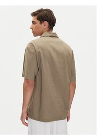 Emporio Armani Koszula EM000593 AF12356 U6189 Brązowy Regular Fit. Kolor: brązowy. Materiał: len