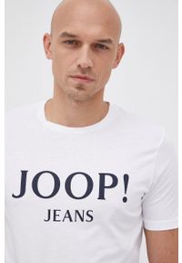 JOOP! - Joop! t-shirt bawełniany kolor biały z nadrukiem. Kolor: biały. Materiał: bawełna. Wzór: nadruk