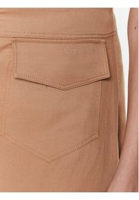 Calvin Klein Spódnica trapezowa Drapy Tencel K20K205631 Brązowy Straight Fit. Kolor: brązowy. Materiał: lyocell