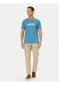 BOSS T-Shirt 50491706 Turkusowy Regular Fit. Kolor: turkusowy. Materiał: bawełna #5