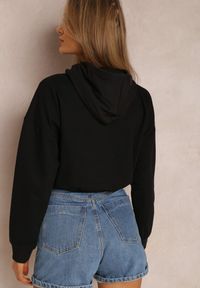 Renee - Czarna Bluza Pyrhano. Kolor: czarny. Materiał: jeans, tkanina. Długość rękawa: długi rękaw. Długość: krótkie. Styl: elegancki #5