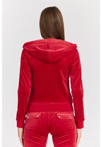 Juicy Couture - JUICY COUTURE Damska czerwona bluza Robertson Class, Rozmiar L. Typ kołnierza: kaptur. Kolor: czerwony. Materiał: materiał, poliester, elastan #5