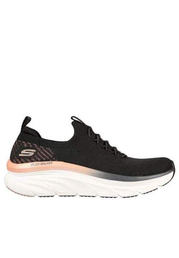 skechers - Buty do chodzenia damskie Skechers Dlux. Zapięcie: bez zapięcia. Kolor: czarny. Materiał: guma, materiał, tkanina, syntetyk. Szerokość cholewki: normalna. Sport: turystyka piesza