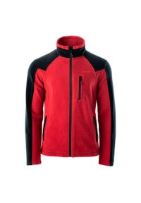 Hi-tec - Bluza Polarowa Męska Pełen Suwak Monar. Kolor: czarny, wielokolorowy, czerwony. Materiał: polar. Sezon: zima. Sport: turystyka piesza