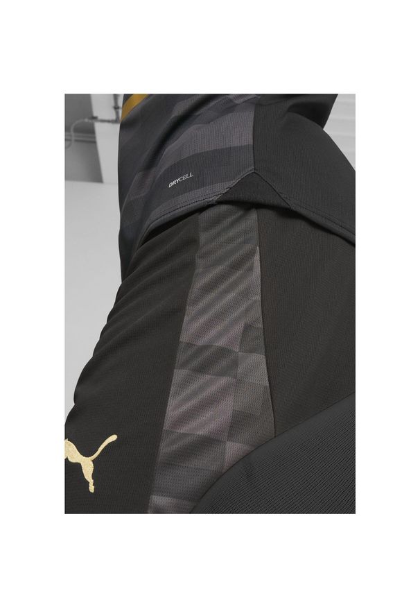 Puma - Szorty piłkarskie Stade Rennais F.C. PUMA Black Matte Gold Beige. Kolor: żółty, wielokolorowy, beżowy, czarny. Sport: piłka nożna