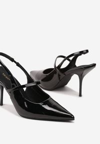 Born2be - Czarne Sandały Lakierowane na Szpilce Vices ze Skórzaną Wkładką Ozdobione Paskami Vannith. Okazja: na imprezę, na spotkanie biznesowe. Nosek buta: szpiczasty. Zapięcie: pasek. Kolor: czarny. Wzór: aplikacja. Materiał: skóra, lakier. Sezon: wiosna, lato. Obcas: na szpilce. Styl: wizytowy, biznesowy, elegancki #4
