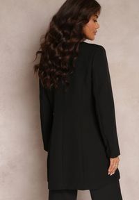 Renee - Czarna Marynarka Taliowana Dwurzędowa Swal. Kolor: czarny. Długość rękawa: długi rękaw. Długość: długie. Styl: elegancki #5