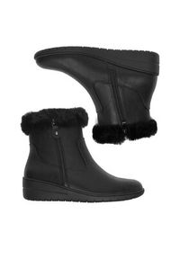 Clara Barson Botki CEO-RE23F677-5 Czarny. Kolor: czarny. Materiał: skóra, materiał #7