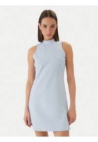 Calvin Klein Jeans Sukienka codzienna Interlock Mock LV047F260G Niebieski Slim Fit. Okazja: na co dzień. Kolor: niebieski. Materiał: syntetyk. Typ sukienki: proste. Styl: casual #1