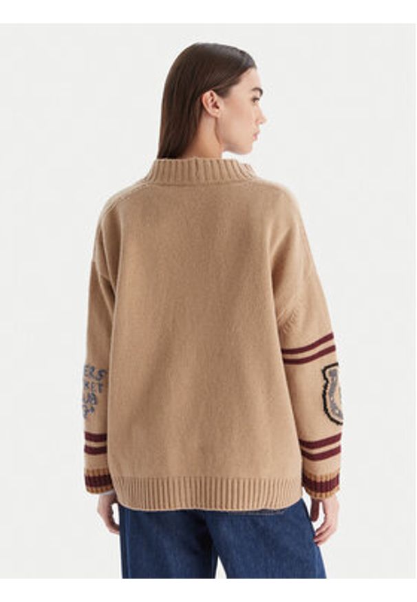 Weekend Max Mara Kardigan Belgio 2525346082 Beżowy Relaxed Fit. Kolor: beżowy. Materiał: wełna