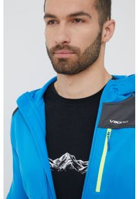 Viking bluza sportowa Yosemite męska z kapturem wzorzysta. Typ kołnierza: kaptur. Kolor: niebieski. Materiał: polar, skóra, materiał. Styl: sportowy #5