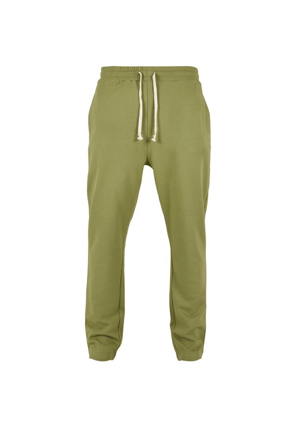 Spodnie dresowe Urban Classics organic low crotch. Kolor: zielony. Materiał: dresówka