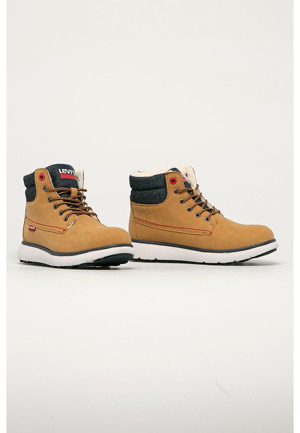 Levi's® - Levi's - Buty dziecięce. Okazja: na spotkanie biznesowe. Nosek buta: okrągły. Zapięcie: sznurówki. Kolor: żółty. Materiał: guma. Styl: biznesowy
