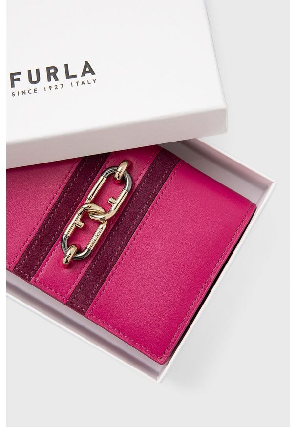 Furla Portfel skórzany Sirena damski kolor różowy. Kolor: różowy. Materiał: skóra. Wzór: gładki