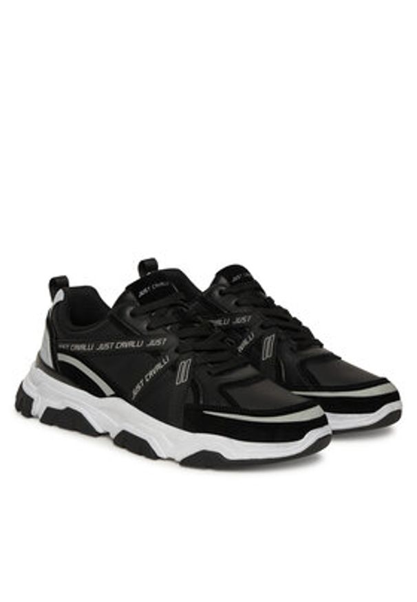 Just Cavalli Sneakersy 79QA3SH5 ZPB66 Czarny. Kolor: czarny. Materiał: skóra