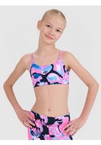 4f - 4F Biustonosz sportowy szybkoschnący dziewczęcy - multikolor 146/152 (10-12 lat). Kolor: wielokolorowy. Sezon: lato. Styl: sportowy #1
