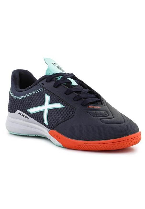 Buty piłkarskie męskie Munich Rondo 05. Zapięcie: sznurówki. Kolor: niebieski. Materiał: materiał, tkanina, syntetyk, skóra. Szerokość cholewki: normalna. Sport: piłka nożna