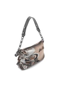Brązowa Designerska Damska Torebka Anekke. Kolor: brązowy. Wzór: nadruk. Styl: casual, elegancki